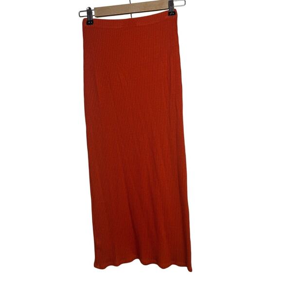 Reformation Burnt Orange Ribbed Midi Maxi Skirt Sz. XS - Picture 1 of 6